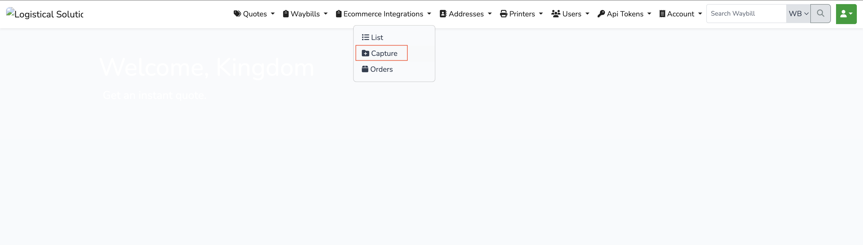 Open ecommerce integration capture